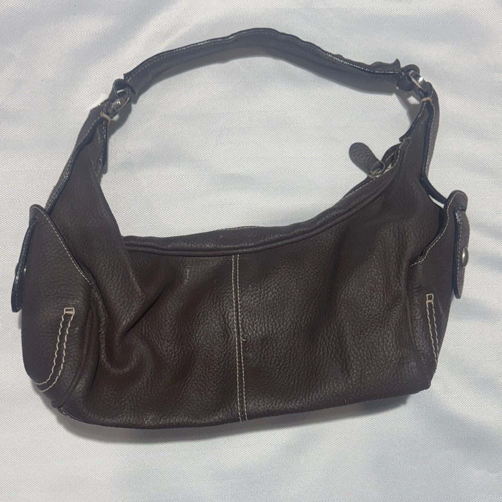 Everyday Dark Brown Pebbled Leather Shoulder Bag